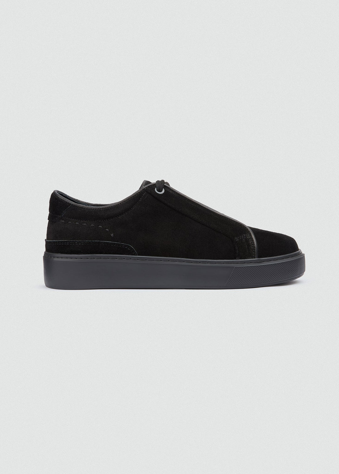 Cupsole Lace-Up Sneaker - Suede Black, side