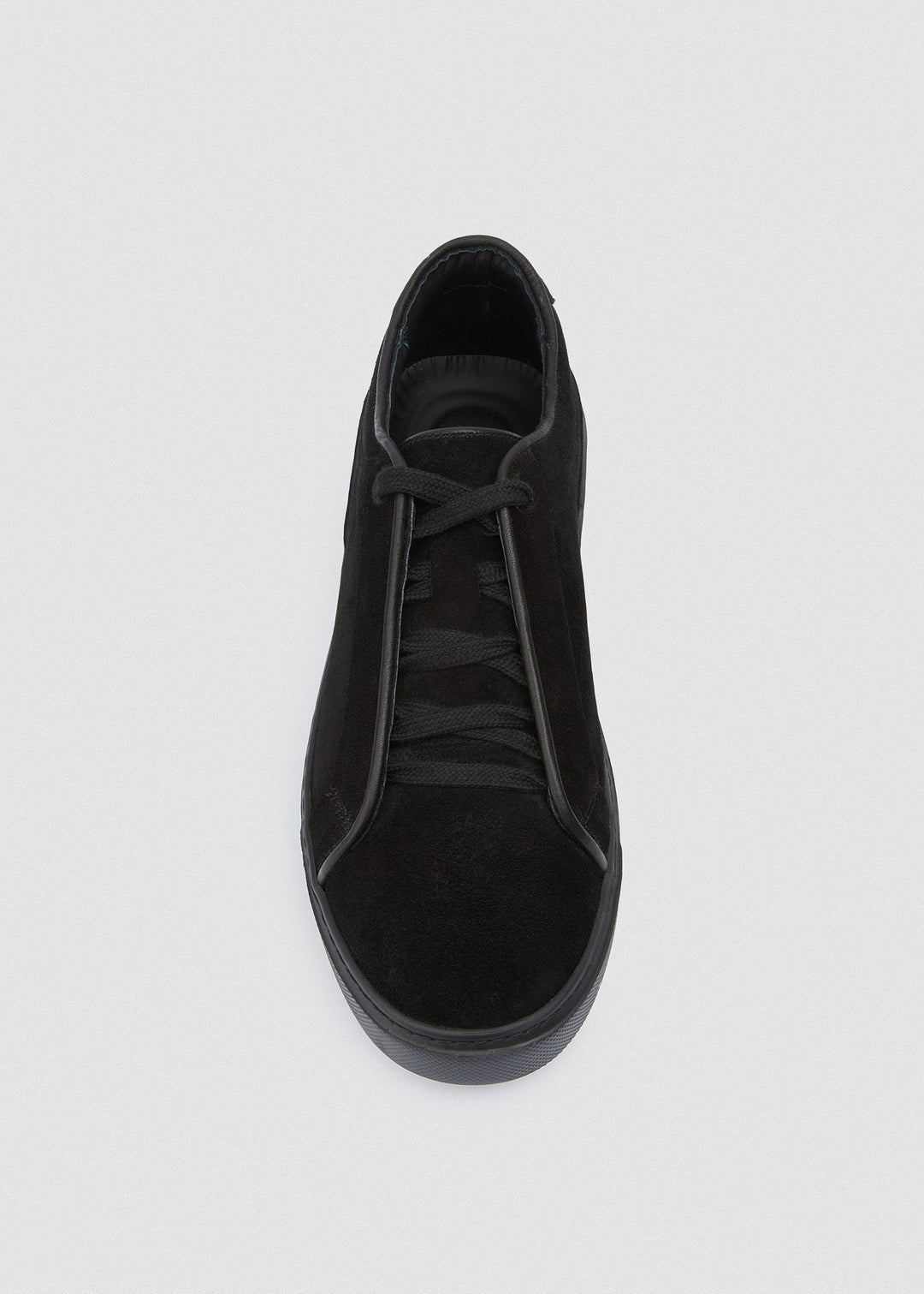 Cupsole Lace-Up Sneaker - Suede Black, top