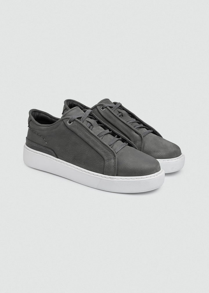 Cupsole Lace-Up Sneaker - Suede Grey, pair