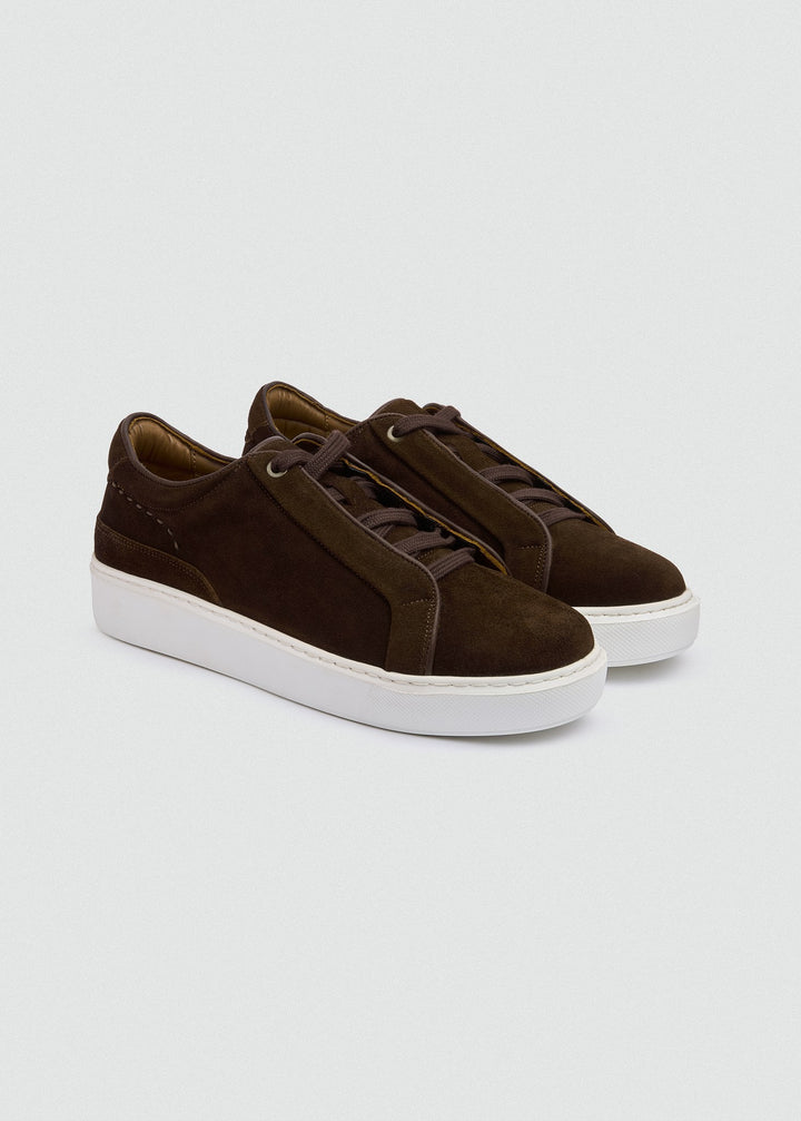 Cupsole Lace-Up Sneaker - Suede Brown, pair