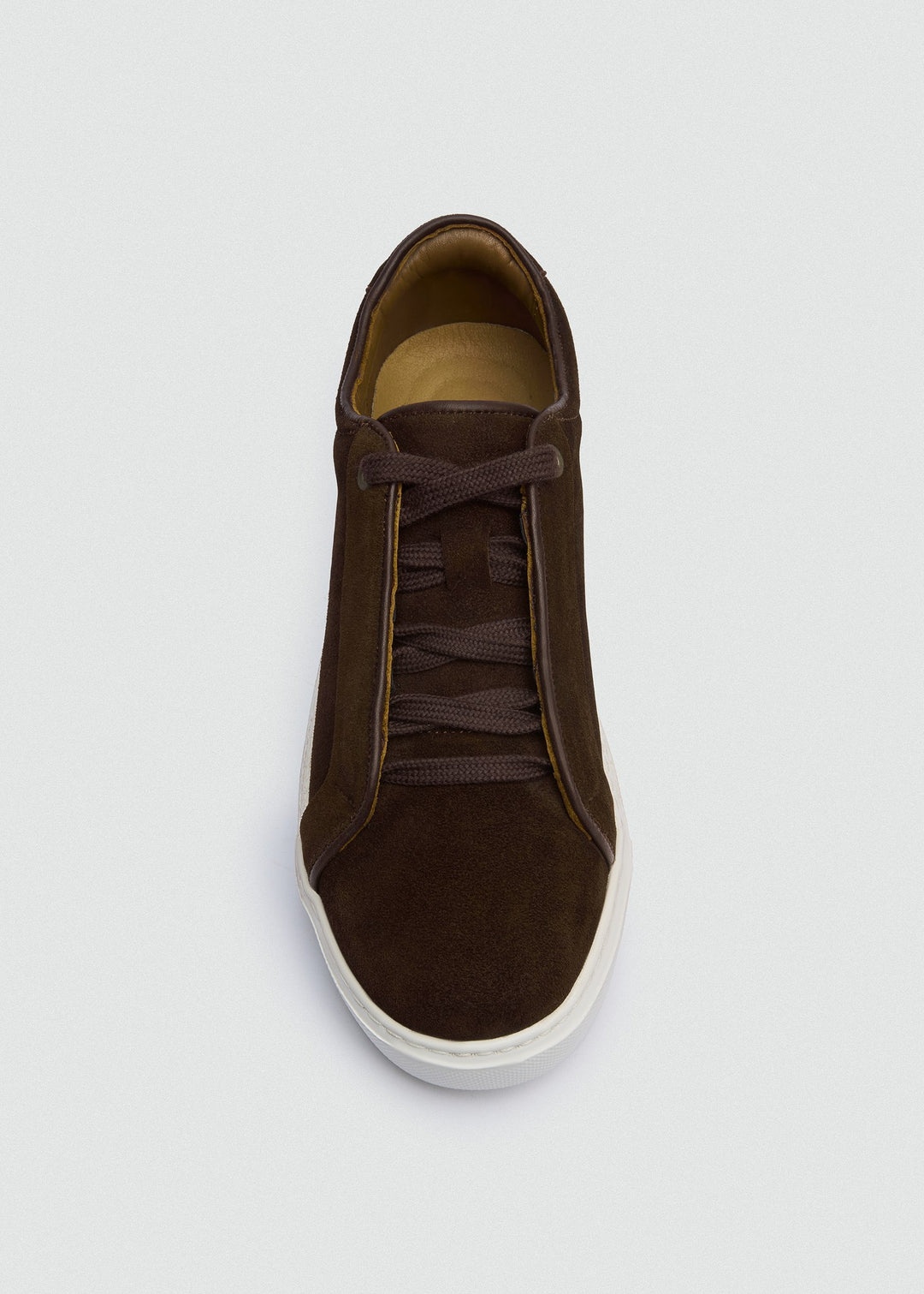 Cupsole Lace-Up Sneaker - Suede Brown, top