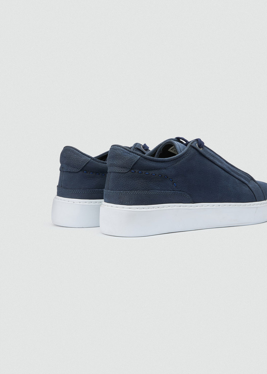 Cupsole Lace-Up Sneaker - Suede Textured Navy Blue, back