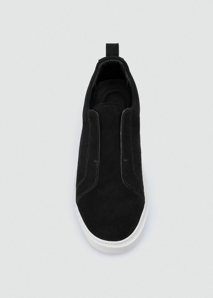 Laceless Slip-On Sneaker - Suede Black, top