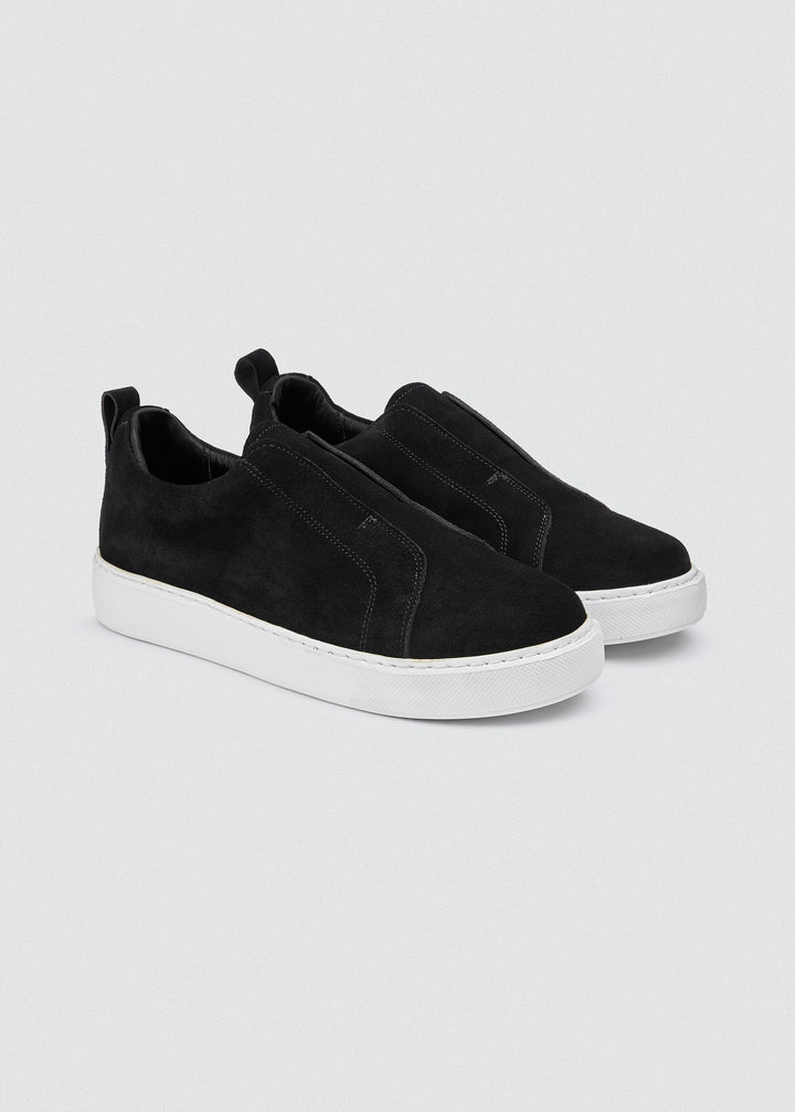 Laceless Slip-On Sneaker - Suede Black, pair