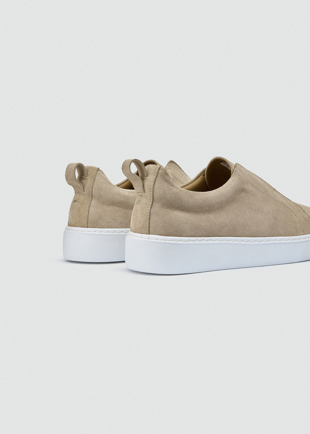 Laceless Slip-On Sneaker - Suede Beige, back