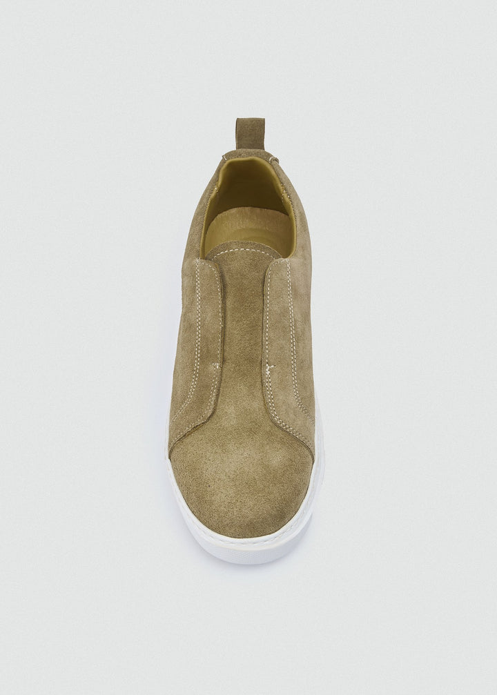 Laceless Slip-On Sneaker - Suede Café, top