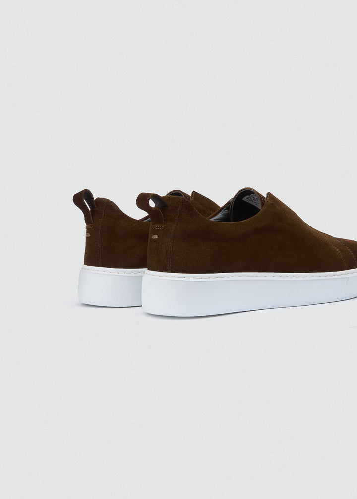 Laceless Slip-On Sneaker - Suede Brown, back