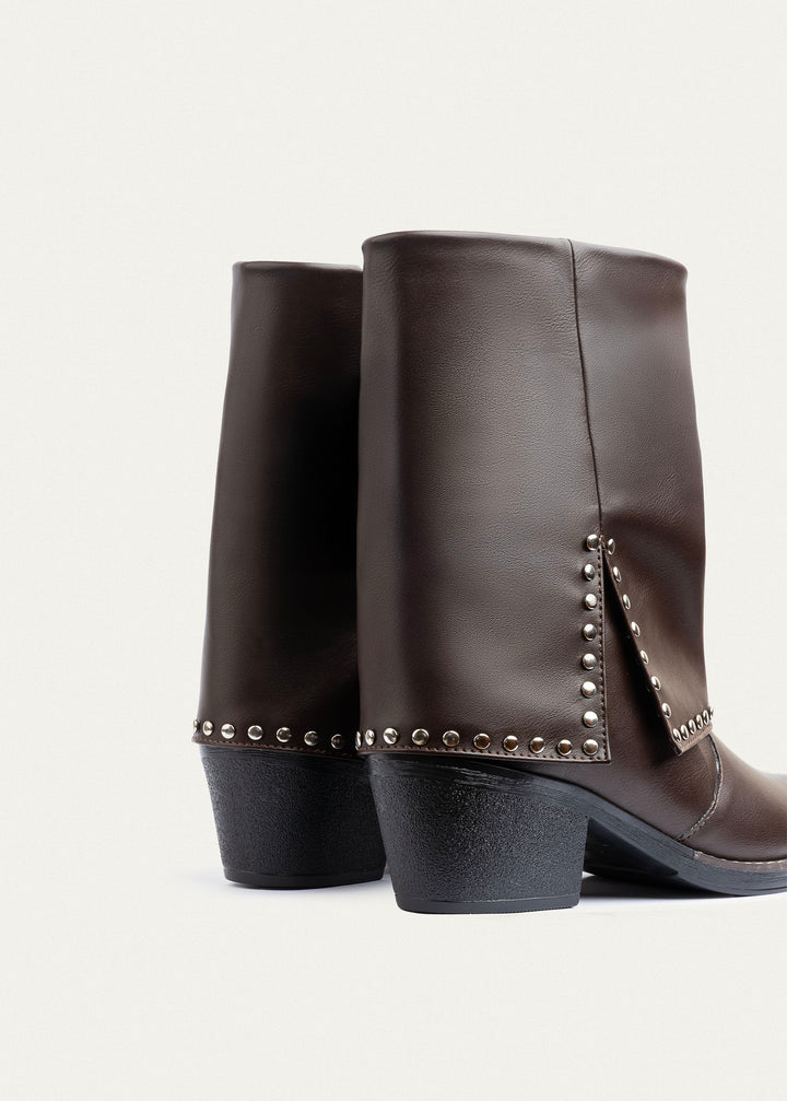 Rodeo Studded Mid Boots | Brown