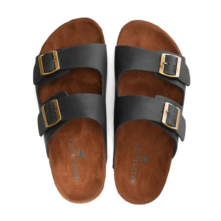Arizona Soft Footbed Double Buckle Sandals | Black