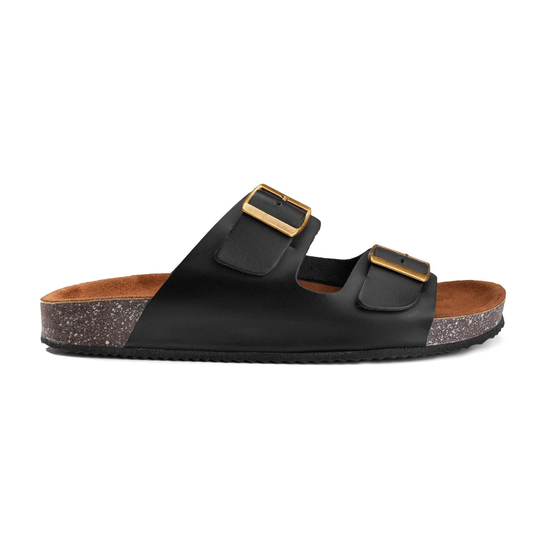 Achilles| Arizona Soft Footbed Double Buckle Sandals -Black