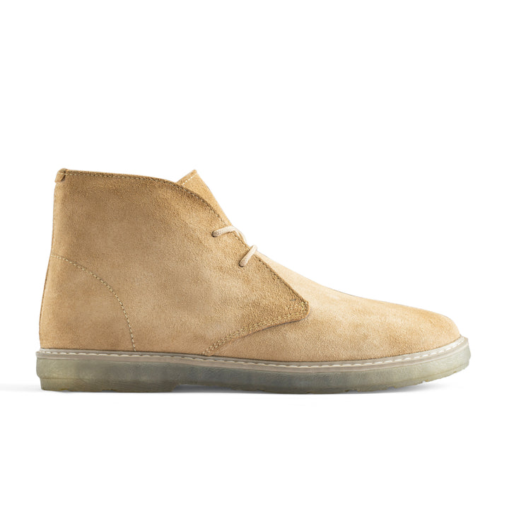 Achilles Split Suede Desert Boots Plain Toe For Men - Beige