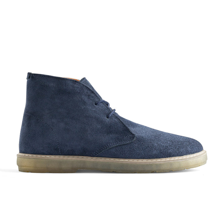 Achilles Split Suede Desert Boots Plain Toe For Men - Navy Blue