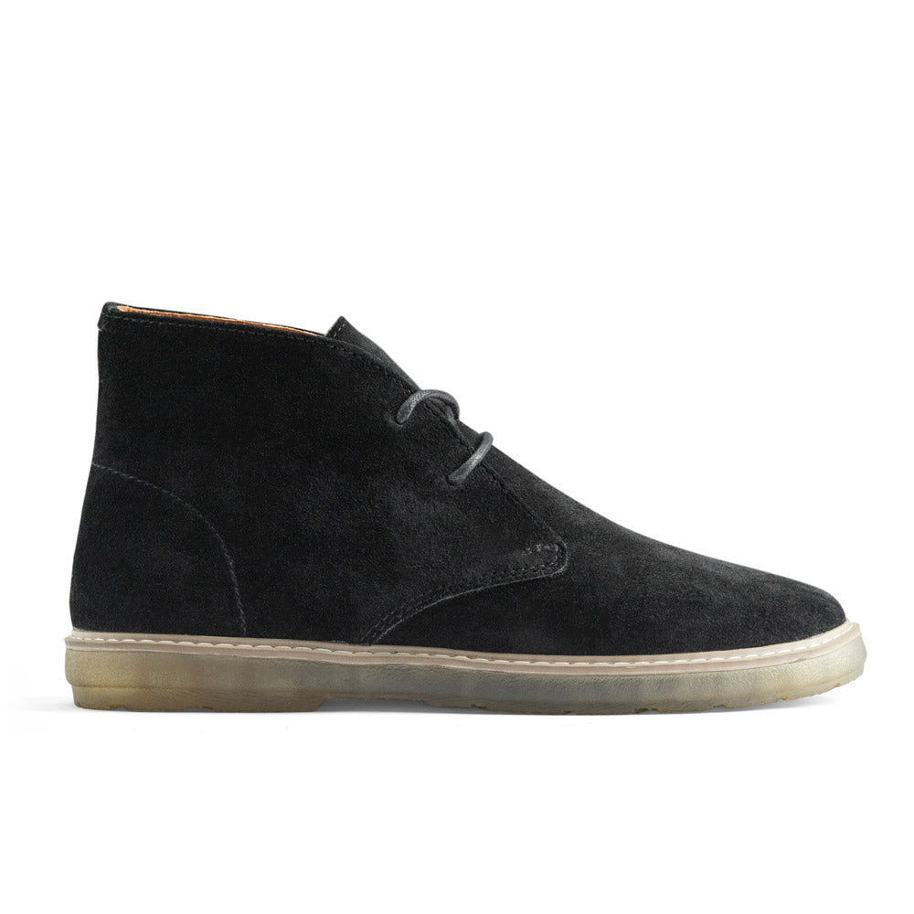 Achilles Split Suede Desert Boots Plain Toe For Men - Black