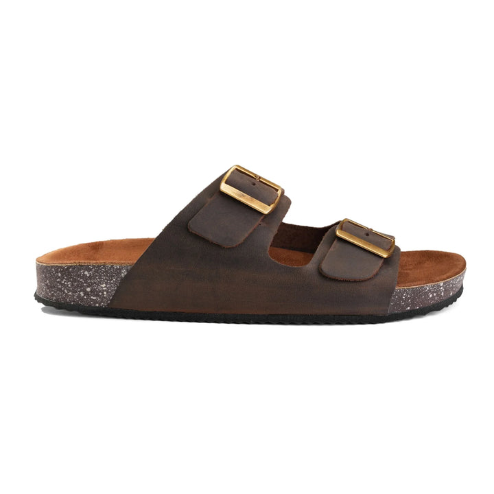 Arizona Soft Footbed Double Buckle Sandals -Brown Pull | Up